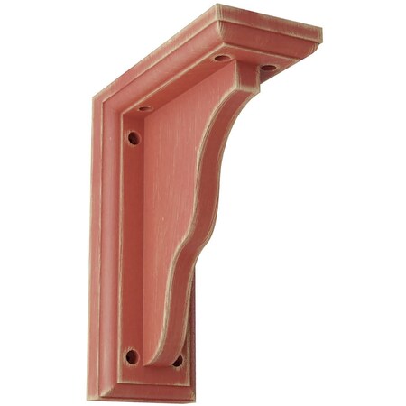 Ekena Millwork 3 1/2"W x 7"D x 9"H Hamilton Traditional Wood Vintage Decor Bracket, Salvage Red BKTWD03X07X09HARD